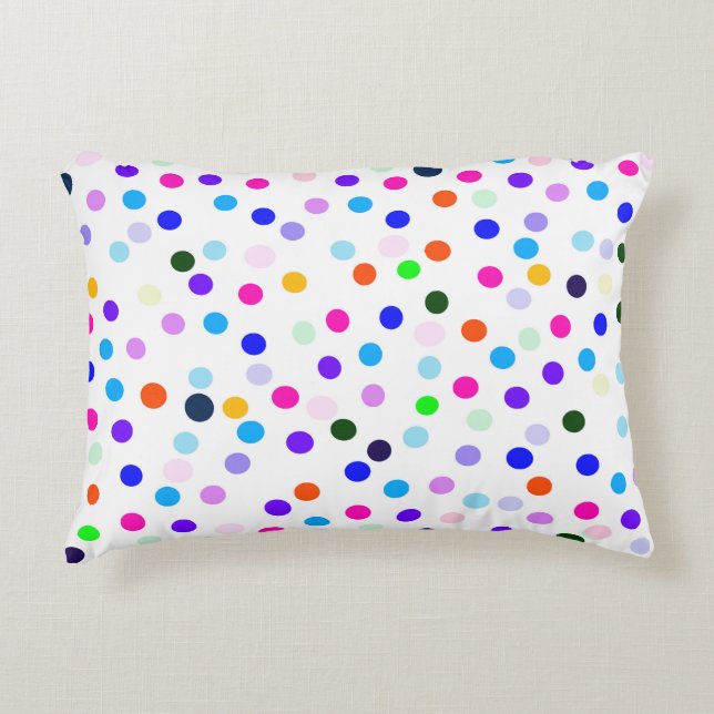 Colourful Polka Dots Accent Pillow (Front)