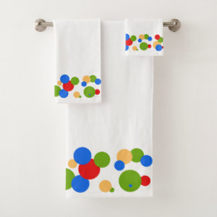 Colourful Polka Dots Bath Towel Set