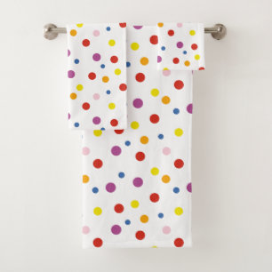 Colourful Polka Dots Bath Towel Set