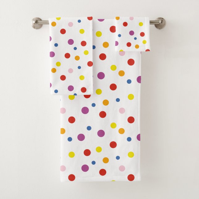 Colourful Polka Dots Bath Towel Set (Insitu)