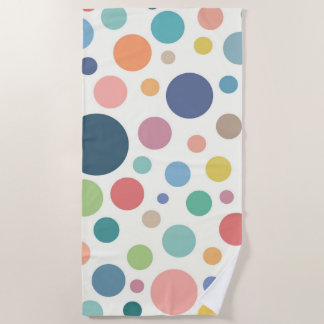 Colourful Polka Dots Beach Towel