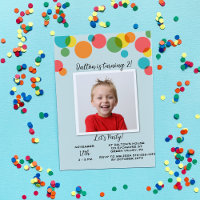 Colourful Polka Dots Boys Photo Birthday