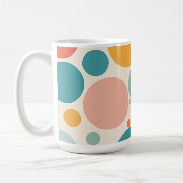 Colourful Polka Dots Coffee Mug (Left)