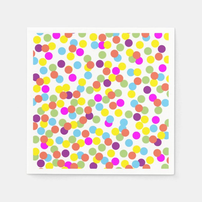 Colourful Polka-Dots Confetti Pattern Napkin (Front)