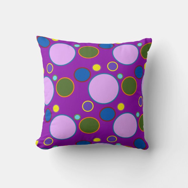 Colourful Polka Dots Cushion (Front)