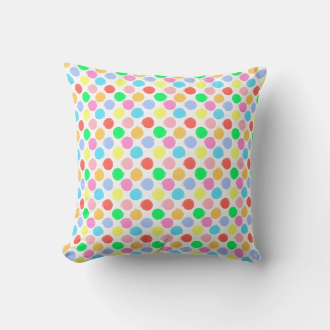 Colourful Polka Dots Cushion (Front)
