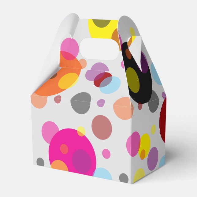 Colourful Polka Dots Favour Box (Front Side)