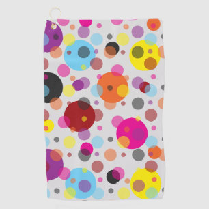 Colourful Polka Dots Golf Towel