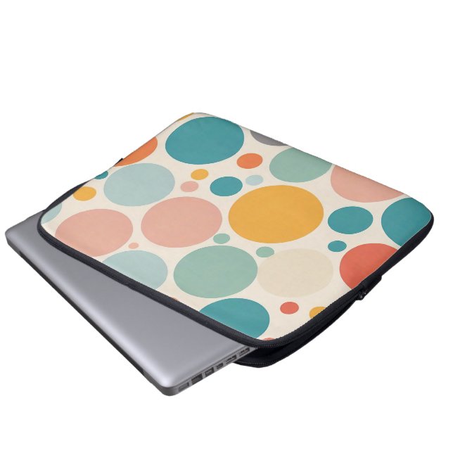 Colourful Polka Dots Laptop Sleeve (Front Bottom)