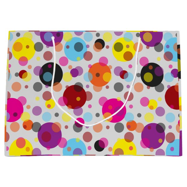 Colourful Polka Dots Large Gift Bag (Front)
