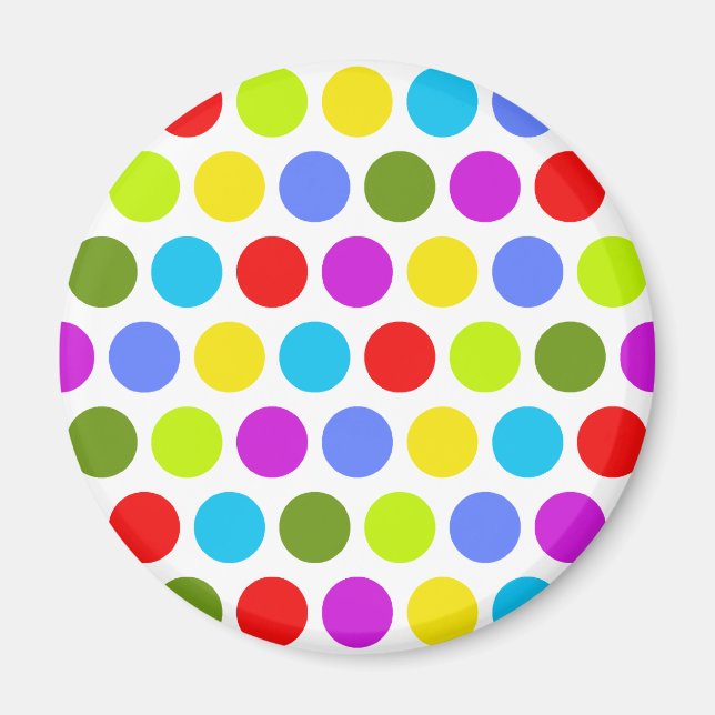 Colourful Polka Dots Magnet (Front)