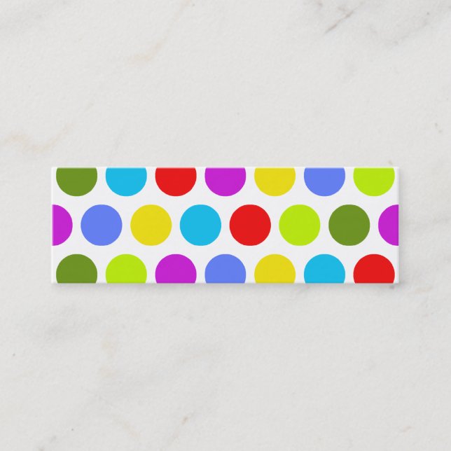 Colourful Polka Dots Mini Business Card (Front)