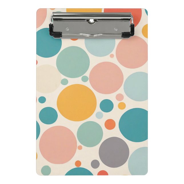 Colourful Polka Dots Mini Clipboard (Front)