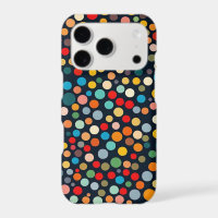Colourful Polka Dots on Dark Background