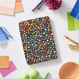 Colourful Polka Dots on Dark Background iPad Air Cover