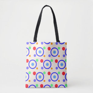 Colourful Polka Dots on Ivory Tote Bag