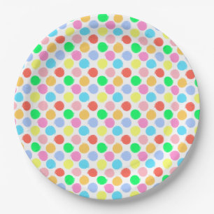 Colourful Polka Dots Paper Plate