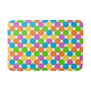 Colourful Polka Dots Pattern Bath Mat