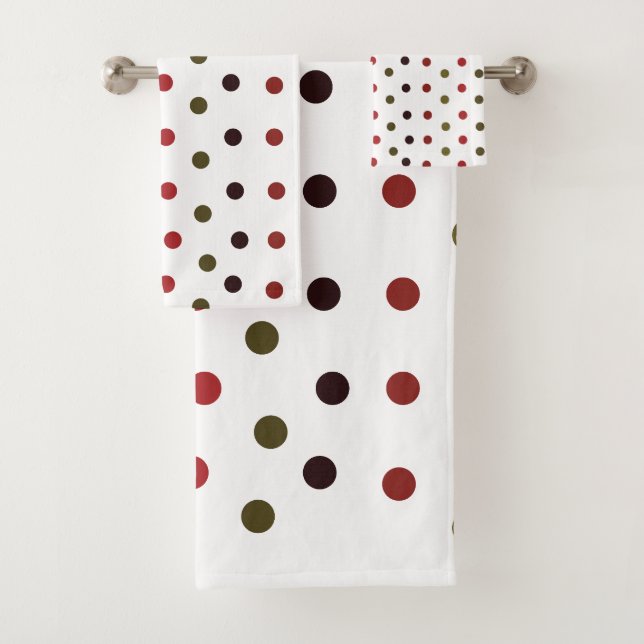 Colourful Polka Dots Pattern Bath Towel Set (Insitu)