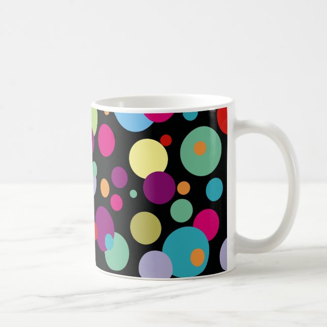 Colourful Polka Dots Pattern Coffee Mug (Right)