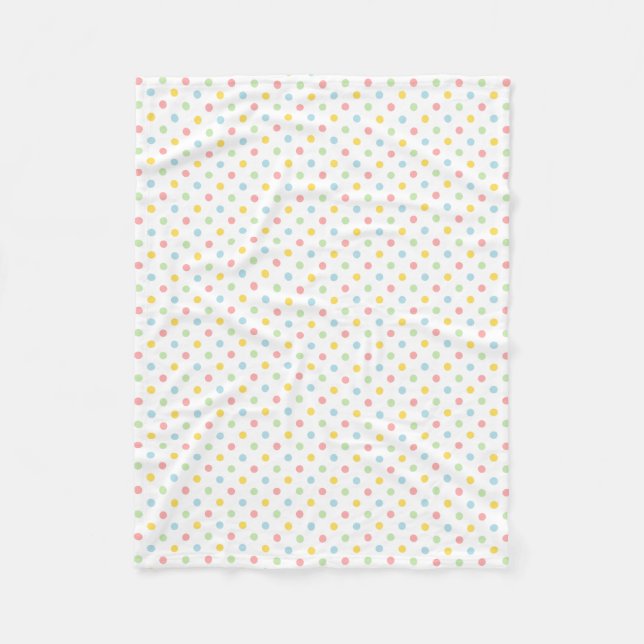 Colourful polka dots pattern fleece blanket (Front)