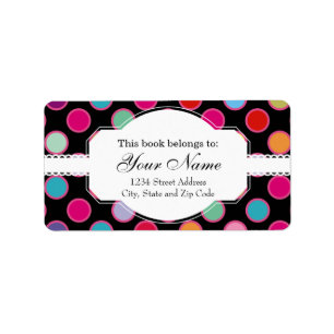 Colourful Polka Dots Pattern Label