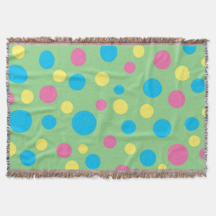 Colourful polka dots pattern throw blanket