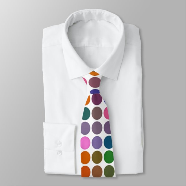 Colourful Polka Dots Pattern Tie (Tied)