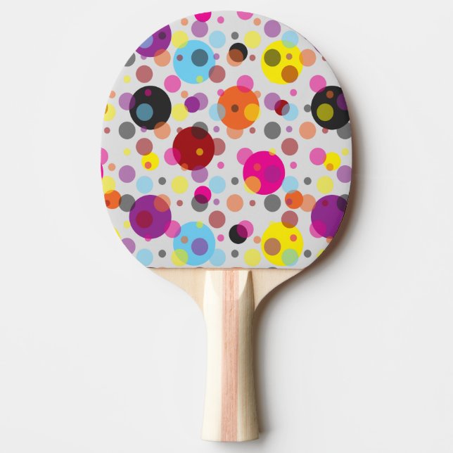 Colourful Polka Dots Ping Pong Paddle (Front)
