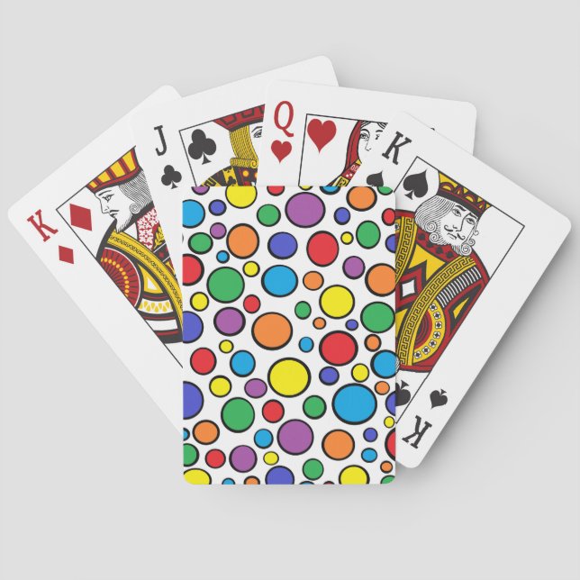 Colourful Polka Dots Playing Cards (Back)