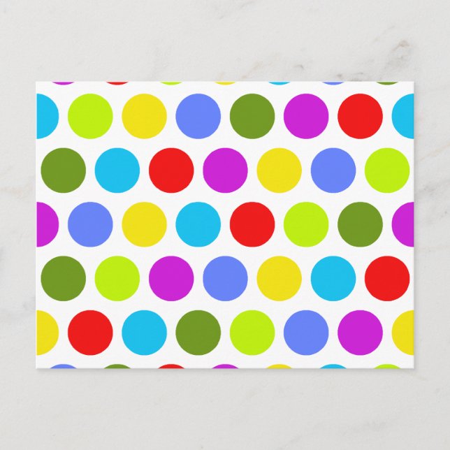 Colourful Polka Dots Postcard (Front)