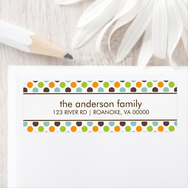 Colourful Polka Dots Return Address Label (Insitu)