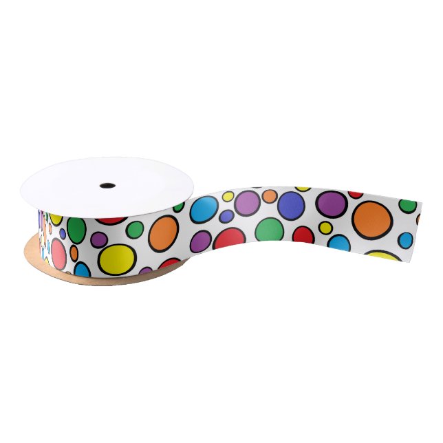 Colourful Polka Dots Ribbon Satin Ribbon (Spool)