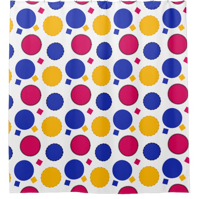 Colourful Polka Dots Shower Curtain (Front)
