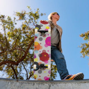 Colourful Polka Dots Skateboard