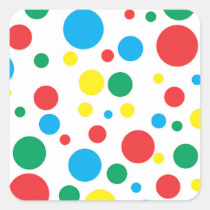 Colourful Polka Dots Stickers; Choose Shape Square Sticker