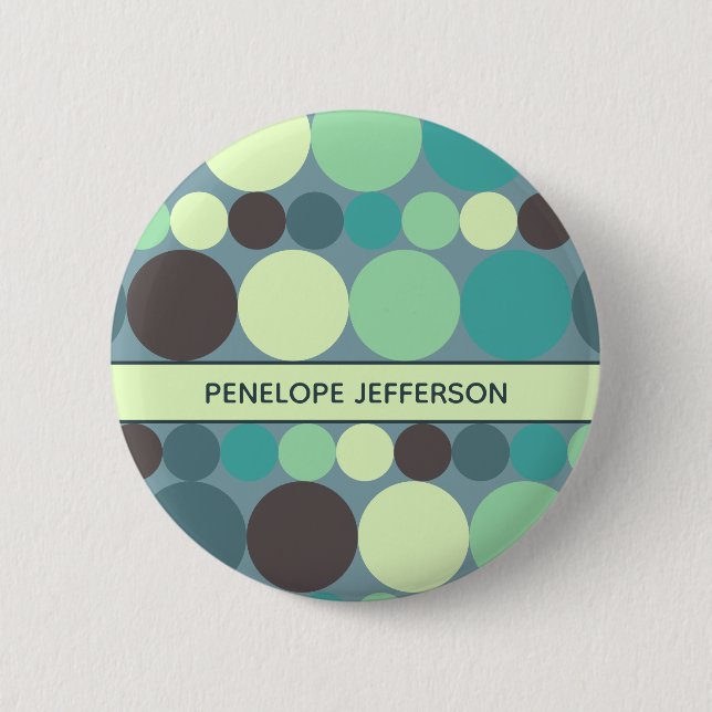 Colourful Polka Dots Stripe Simple Personalised 6 Cm Round Badge (Front)