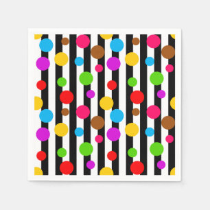 Colourful Polka Dots Stripes Napkin