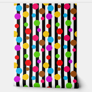 Colourful Polka Dots Stripes Wall Decor