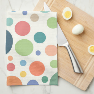 Colourful Polka Dots Tea Towel