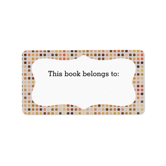 Colourful Polka Dots "This Book Belongs To" Labels (Front)
