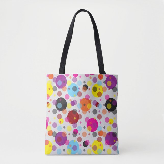 Colourful Polka Dots Tote Bag (Front)