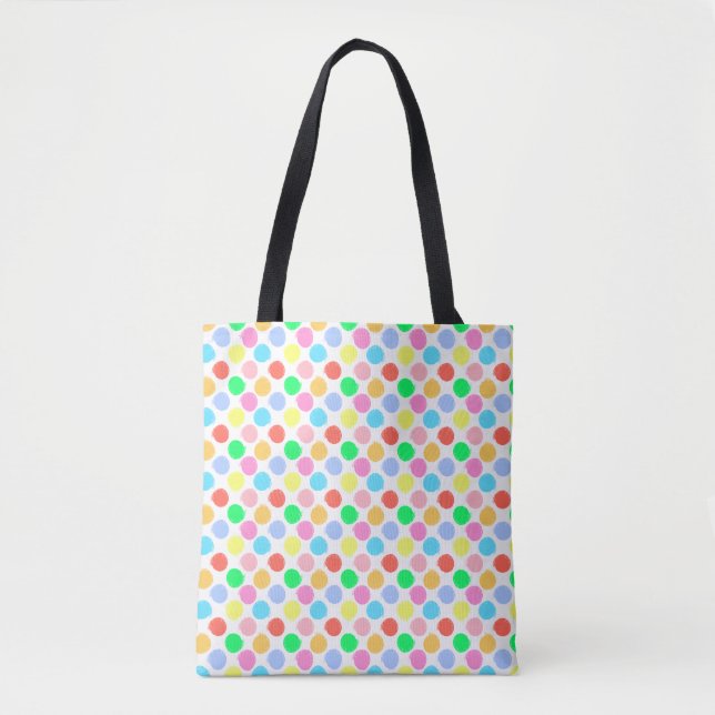 Colourful Polka Dots Tote Bag (Front)