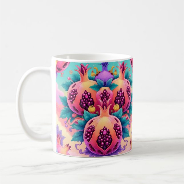 Colourful Pomegranate Coffee Mug (Left)