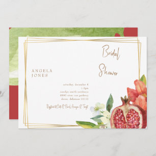 Colourful Pomegranate Foliage Bridal Shower Invitation