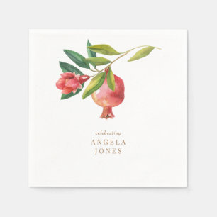 Colourful Pomegranate Foliage Bridal Shower Napkin
