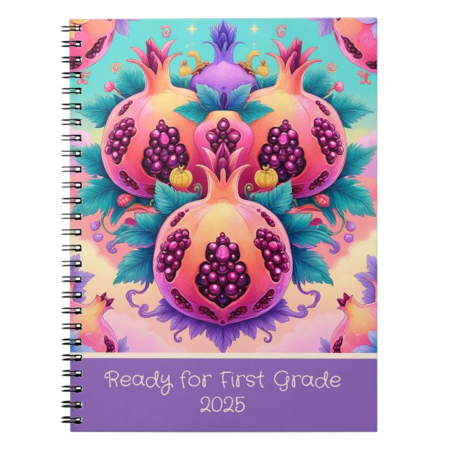 Colourful pomegranate for 1st grade 2025 notebook (Front)