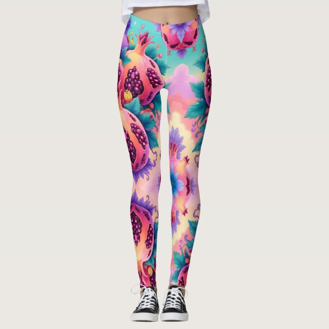 Colourful Pomegranate Leggings (Front)