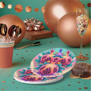 Colourful Pomegranate Paper Plate