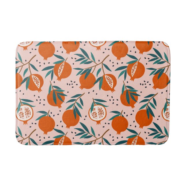 Colourful Pomegranate Pattern Bath Mat (Front)